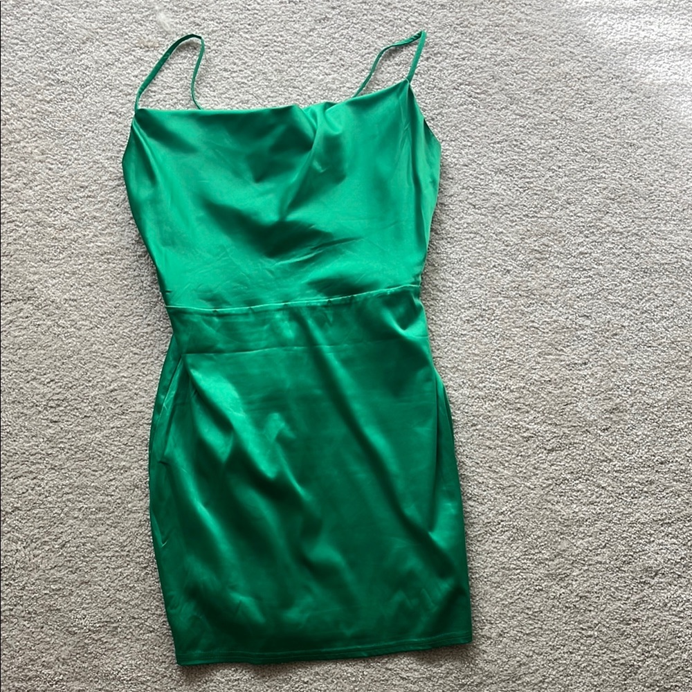Windsor Vibrant Green Satin Mini Dress